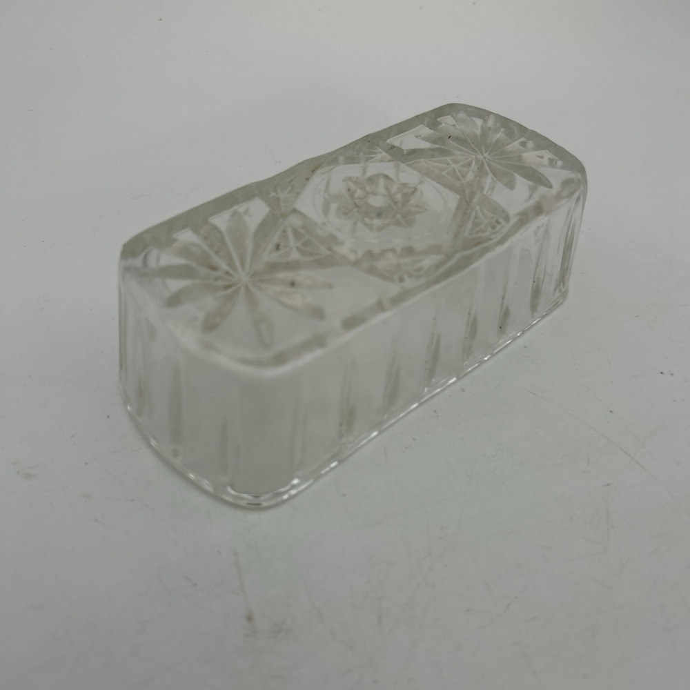 Vintage Anchor Hocking Star Of David Covered Butter Dish Lid Mid Century